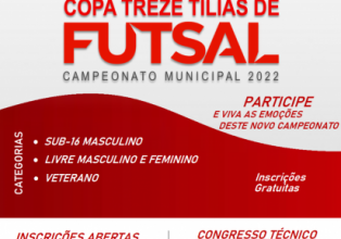 Abertura da Copa Treze Tílias de Futsal 2022 acontece amanhã