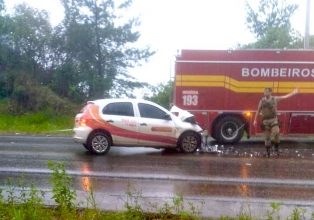  Um acidente de trânsito envolvendo dois veículos foi registrado na tarde de ontem em Tangará