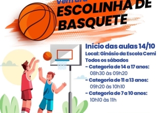 Escolinha de Basquetebol inicia os treinamentos neste mês de outubro
