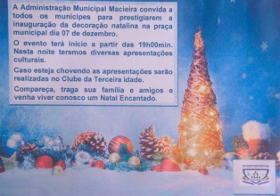 Festividades Natalinas do município iniciam quarta-feira 