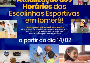 Escolinhas esportivas de Iomerê retomam atividades em fevereiro