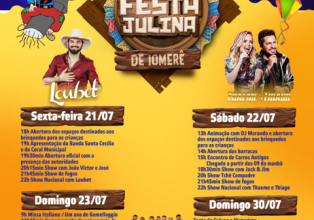 Confirmadas atrações musicais da Festa Julina de Iomerê 
