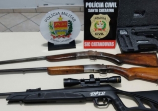 Em operação, polícia apreende armas de fogo em Catanduvas