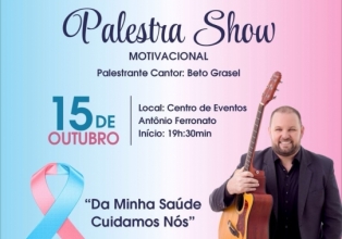 Palestra Show em prol das Campanhas outubro Rosa e Novembro azul, acontece hoje em Salto Veloso