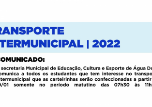 Estudantes de Água Doce devem providenciar carteirinha do Transporte Intermunicipal 2022