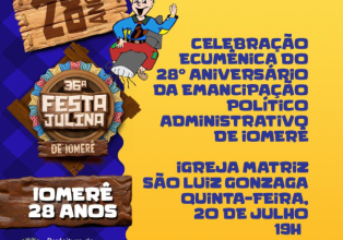 Município celebra na quinta-feira (20), 28 anos de emancipação político administrativa