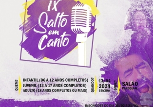 Casa da Cultura de Salto Veloso abre inscrições para 9º Festival Salto em Canto 