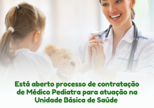 Município abre processo para contratação de Médico Pediatra