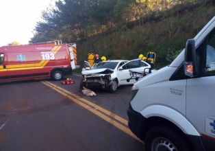 Acidente de trânsito na manhã desta sexta-feira na BR-282 no sentido Joaçaba
