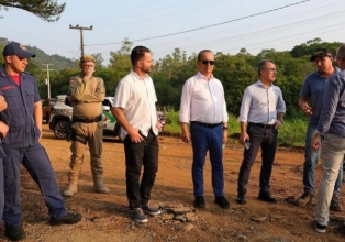 Governador faz visita a Joaçaba, Herval e Luzerna para acompanhar situação após as fortes chuvas
