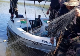 Polícia Militar Ambiental apreende 200 metros de rede de pesca na região de Piratuba