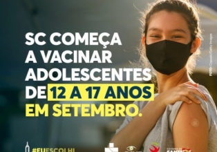 Vacinação em SC: adolescentes serão vacinados contra a Covid-19 a partir do dia 1º de setembro