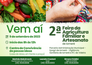 Município organiza a segunda edição da Feira da Agricultura Familiar e Artesanato