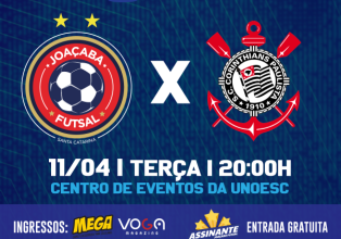 Joaçaba Futsal inicia venda de ingressos para o próximo jogo em casa, contra o Corinthians