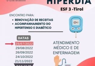 Secretaria de Saúde de Treze Tílias define cronograma de encontros com hipertensos e diabéticos