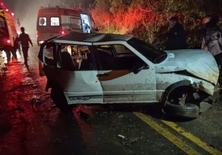 Motorista é ejetado do veículo em acidente na SC-452 em Fraiburgo