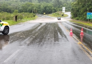 Rodovia SC 453 volta a ficar interditada devido as chuvas