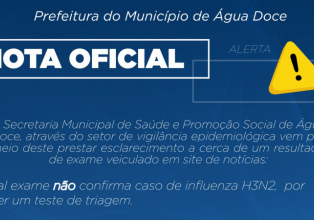Secretaria de Saúde e Promoção Social de Água Doce afirma não existirem casos de Influenza H3N2 no município