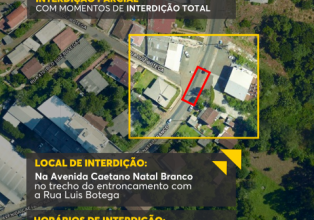 Avenida Caetano Natal Branco será interditada nesta quarta e quinta-feira em Joaçaba