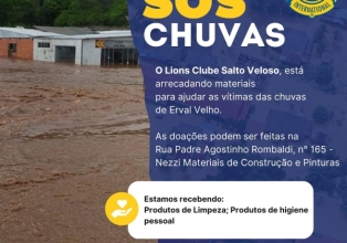 Lions Clube de Salto Veloso arrecada recursos para a campanha da visão e donativos para atingidos pela chuva