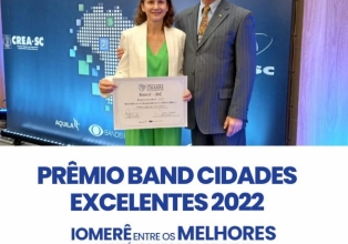Iomerê recebe reconhecimento estadual no Prêmio Band Cidades Excelentes 2022