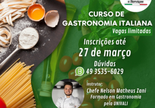Administração Municipal realiza segunda edição do Curso de Gastronomia Italiana