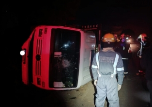 Bombeiros Voluntários de Treze Tílias atendem acidente de trânsito na SC 355
