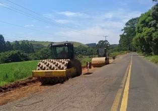 Obras na rodovia SC-150 entre Capinzal e Piratuba mantêm ritmo acelerado