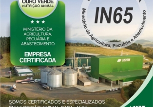 Ouro Verde possui Certificação IN65 do Ministério da Agricultura