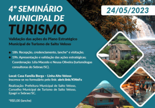 Salto Veloso promove 4º Seminário de Turismo
