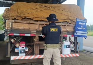 PRF flagra 6,5 mil litros de agrotóxico contrabandeado em duas apreensões na BR-153 em Água Doce