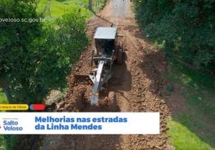Secretaria de Obras de Salto Veloso realiza serviços de melhorias em estradas rurais