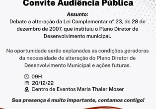 Treze Tílias realiza convite para Audiência Pública