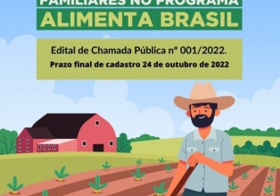 Aberto o cadastramento de produtores para o programa Alimenta Brasil em Água Doce