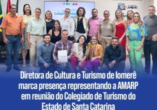 Diretora de Cultura e Turismo de Iomerê representa AMARP na reunião do Colegiado de Turismo de SC