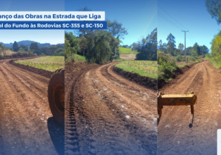 Serviços de melhorias avançam na estrada que liga Paiol do Fundo às rodovias SC-355 e SC-150 em Água Doce