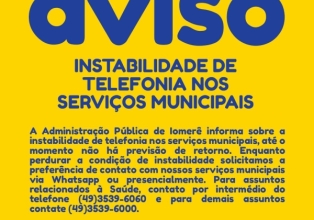 Instabilidade na telefonia afeta serviços municipais em Iomerê