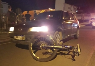 Um adolescente de 17 anos ficou ferido após uma colisão envolvendo uma bicicleta e um carro em Campos Novos