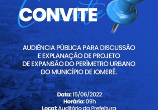 Iomerê promove audiência pública para discutir expansão do perímetro urbano do município