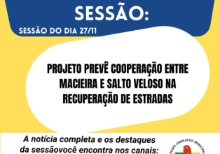 Projeto prevê cooperação entre Macieira e Salto Veloso na recuperação de estradas