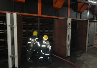  Incêndio atinge estufa de secagem de lâminas de madeira em Salto Veloso