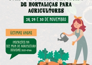 Curso de Cultivo de Hortaliça para agricultores com inscrições abertas
