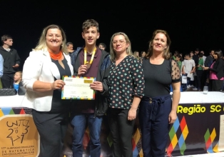 Aluno da Rede Municipal de Joaçaba conquista medalha de bronze na Olimpíada Brasileira de Matemática das Escolas Públicas