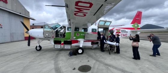 Primeiro transporte aeromédico é realizado em Joaçaba